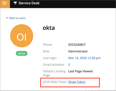 Find and select the admin user you used to setup provisioning between Okta and SolarWinds