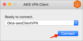 Open AWS VPN Client application, Click Connect
