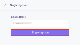 Enter your Email Address and click Single sign-on