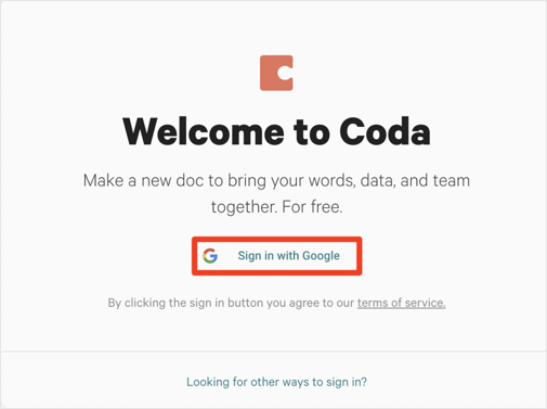 click Sign in with Google