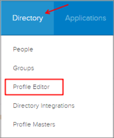 In Okta, Directory > Profile Editor