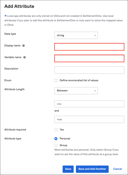 In Okta, add Role and training_tags attributes