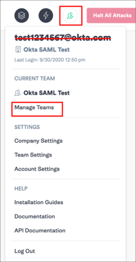 account icon > Manage Teams