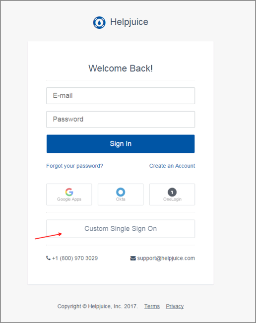 helpjuice SSO page