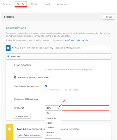 configure groups in Okta