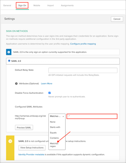 Configure groups in Okta