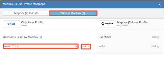 map attributes from Okta to Mapbox