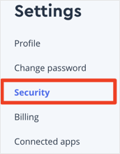 Security > Settings