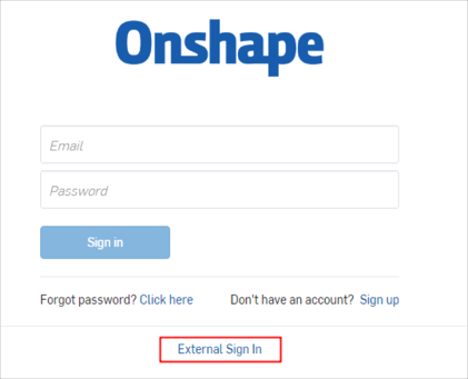go to: https://[your-enterprise-domain-prefix].onshape.com, click External Sign In