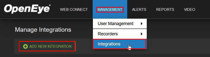 go to MANAGEMENT - > Integrations, click ADD NEW INTEGRATION