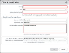 configure the Authentication Profile