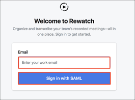 Enter email, click Sign in with SAML