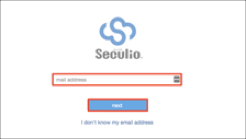 go to https://seculio.com/login, enter email, click next