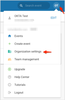 Profile > Organization Settings