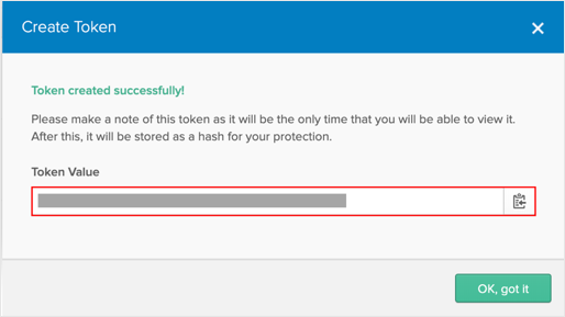 Make a copy of your API token